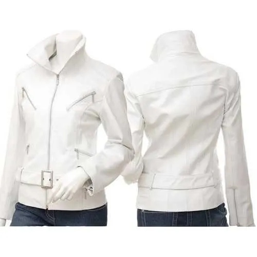 White Women Leather Jacket